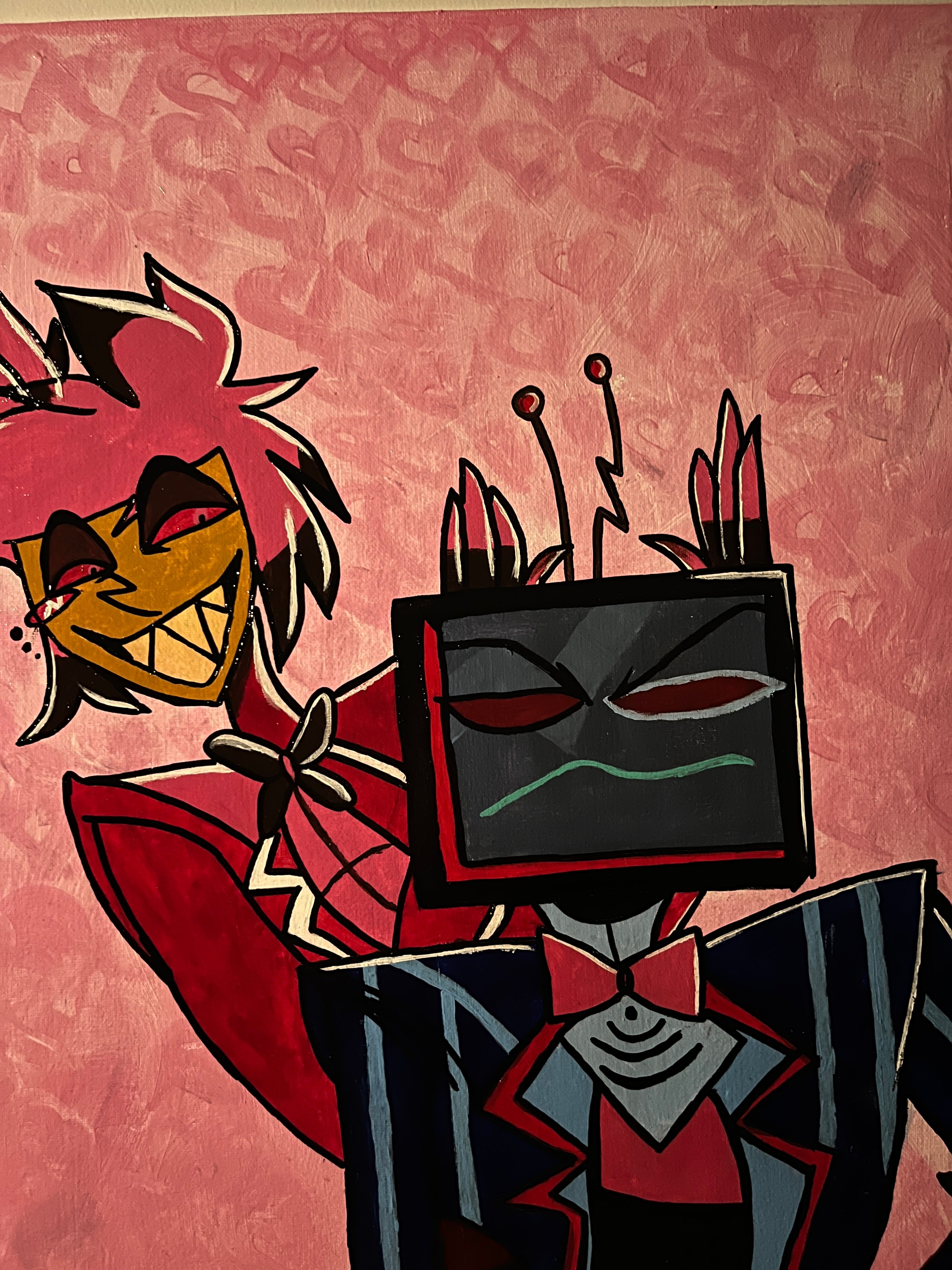 Vox & Alastor – Original Fan Art Acrylic Painting